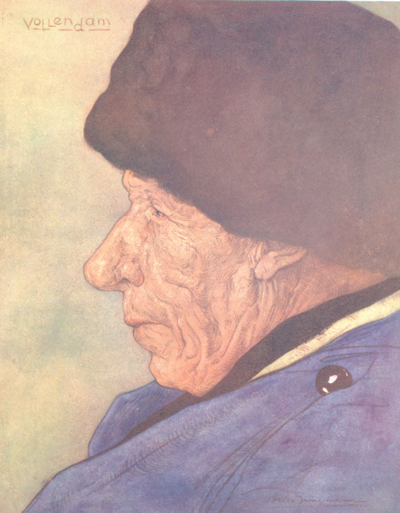 NETHERLANDS. North Holland. A man's head, Volendam 1904 old antique print